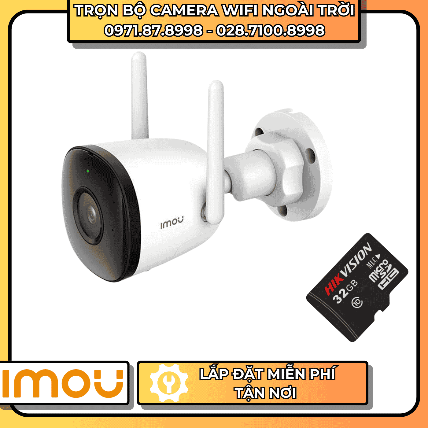 TRỌN BỘ CAMERA WIFI IMOU - NGOÀI TRỜI + THẺ NHỚ LƯU TRỮ