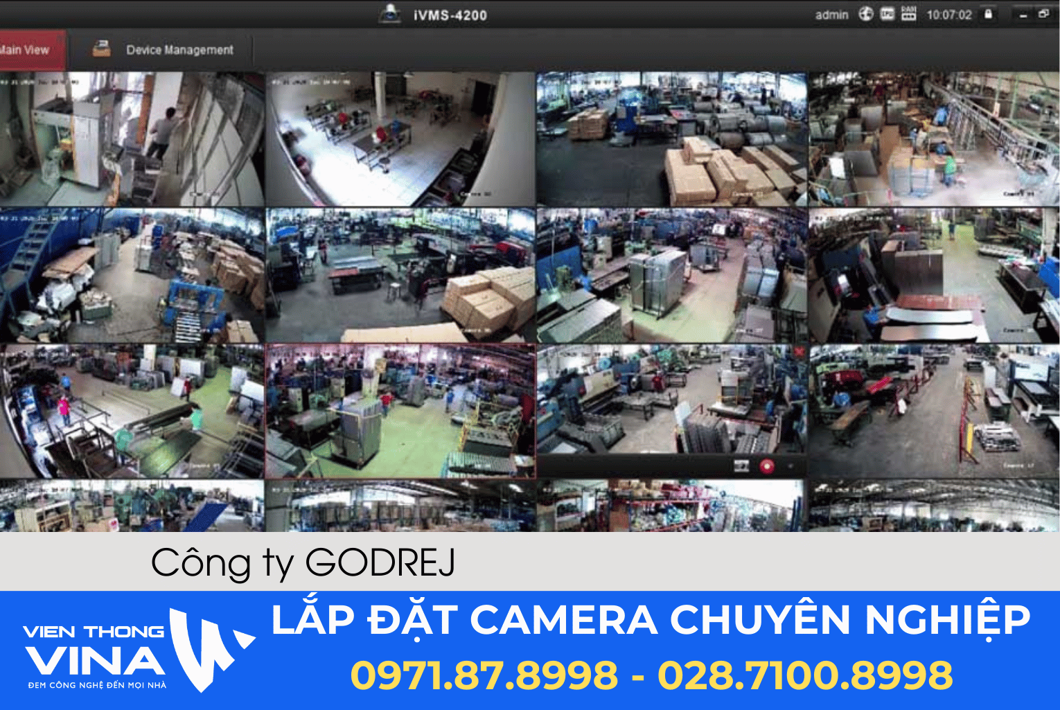 Lắp đặt hệ thống camera quan sát cho Công ty GODREJ