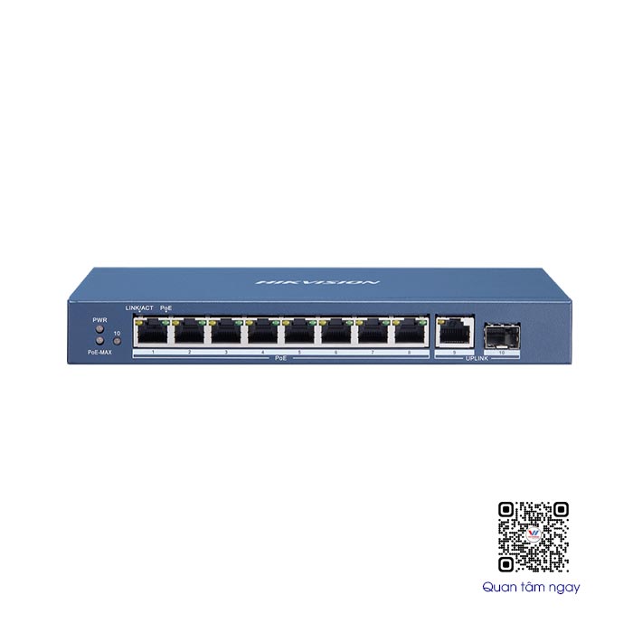 Switch GIGABIT 8 cổng PoE 1000M Hikvision DS-3E0510P-E/M
